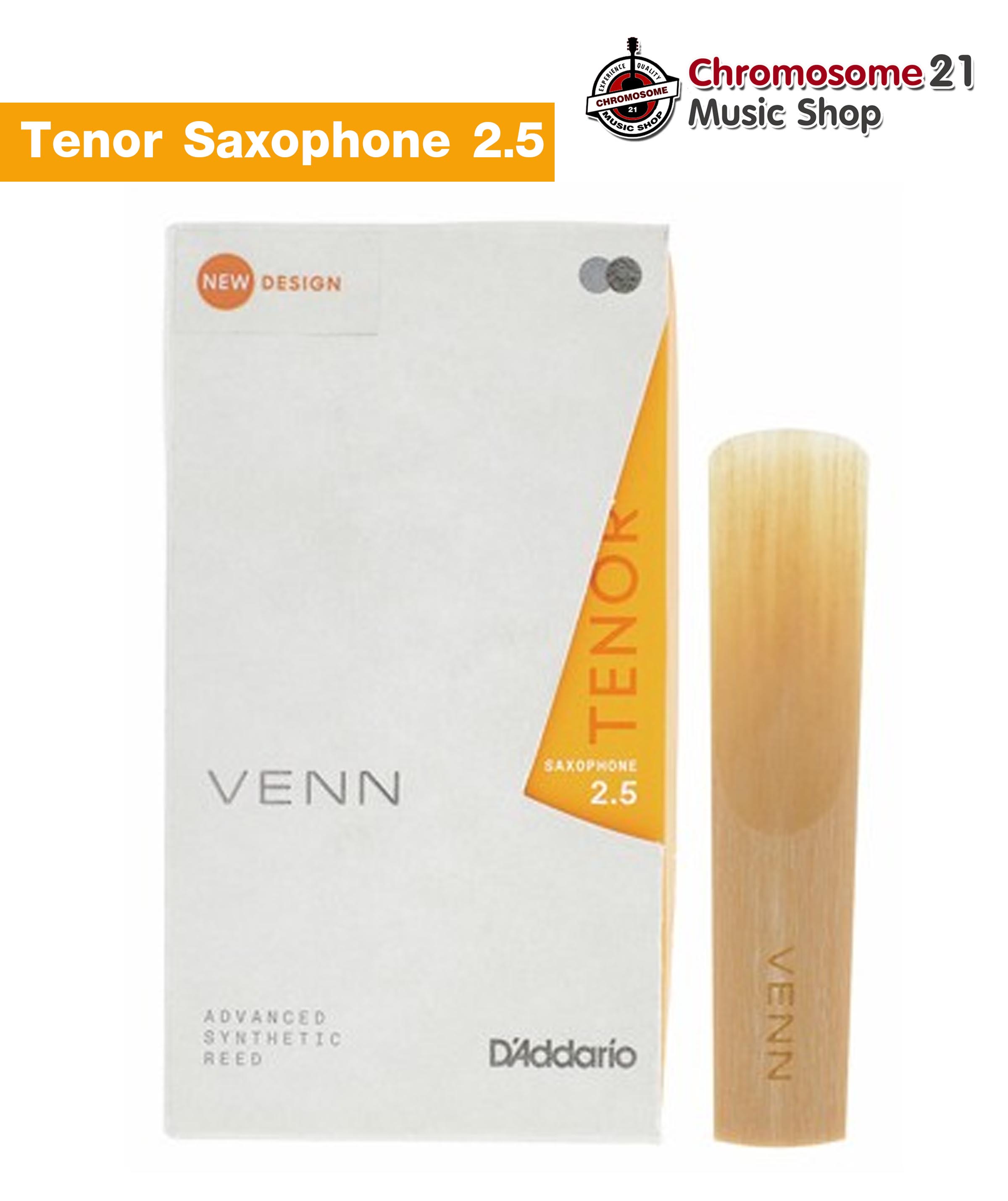 ลิ้น Venn Reeds D'addario แซกโซโฟน เทเนอร์ Tenor Saxophone เบอร์ 2.5 (ราคา/อัน)