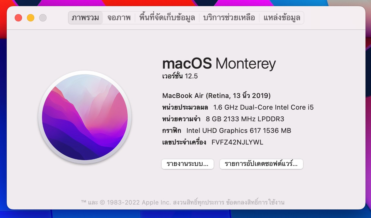 MacBook Air (Retina, 13 นิ้ว 2019 )