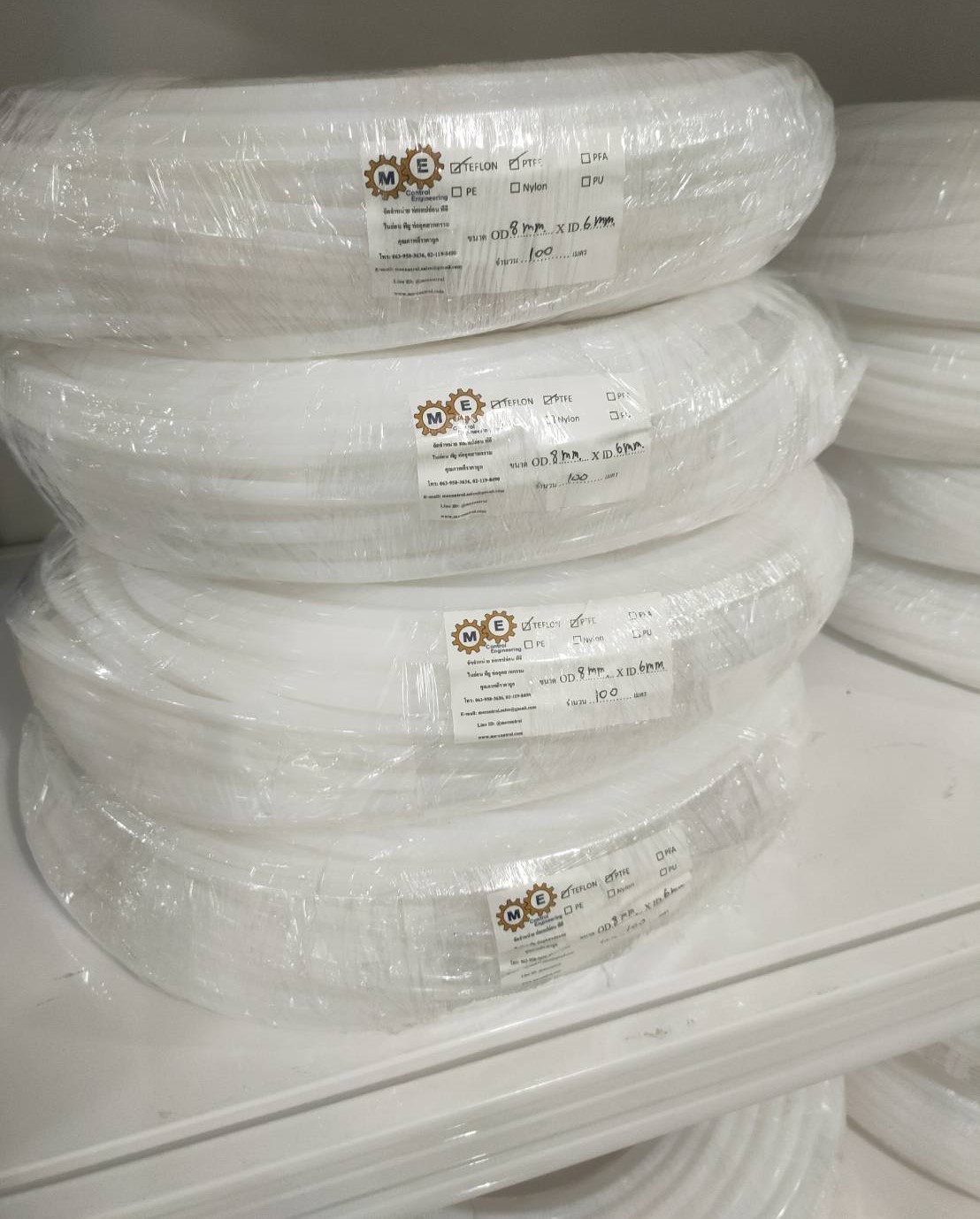 ท่อเทปล่อน PTFE แบบขาวขุ่น 8 มม. (8x6 mm.)