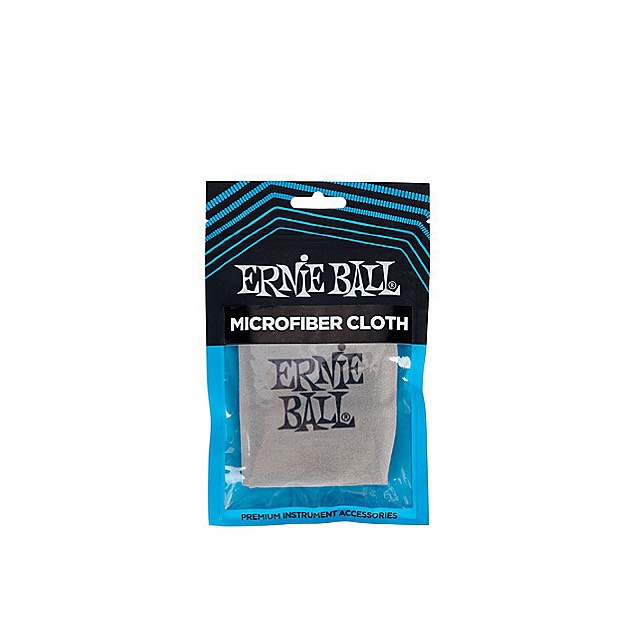 Ernie ball microfiber cloth(ผ้าเช็ดกีตาร์ วัสดุไมโครไฟเบอร์ ซองรุ่นใหม่สีฟ้า)