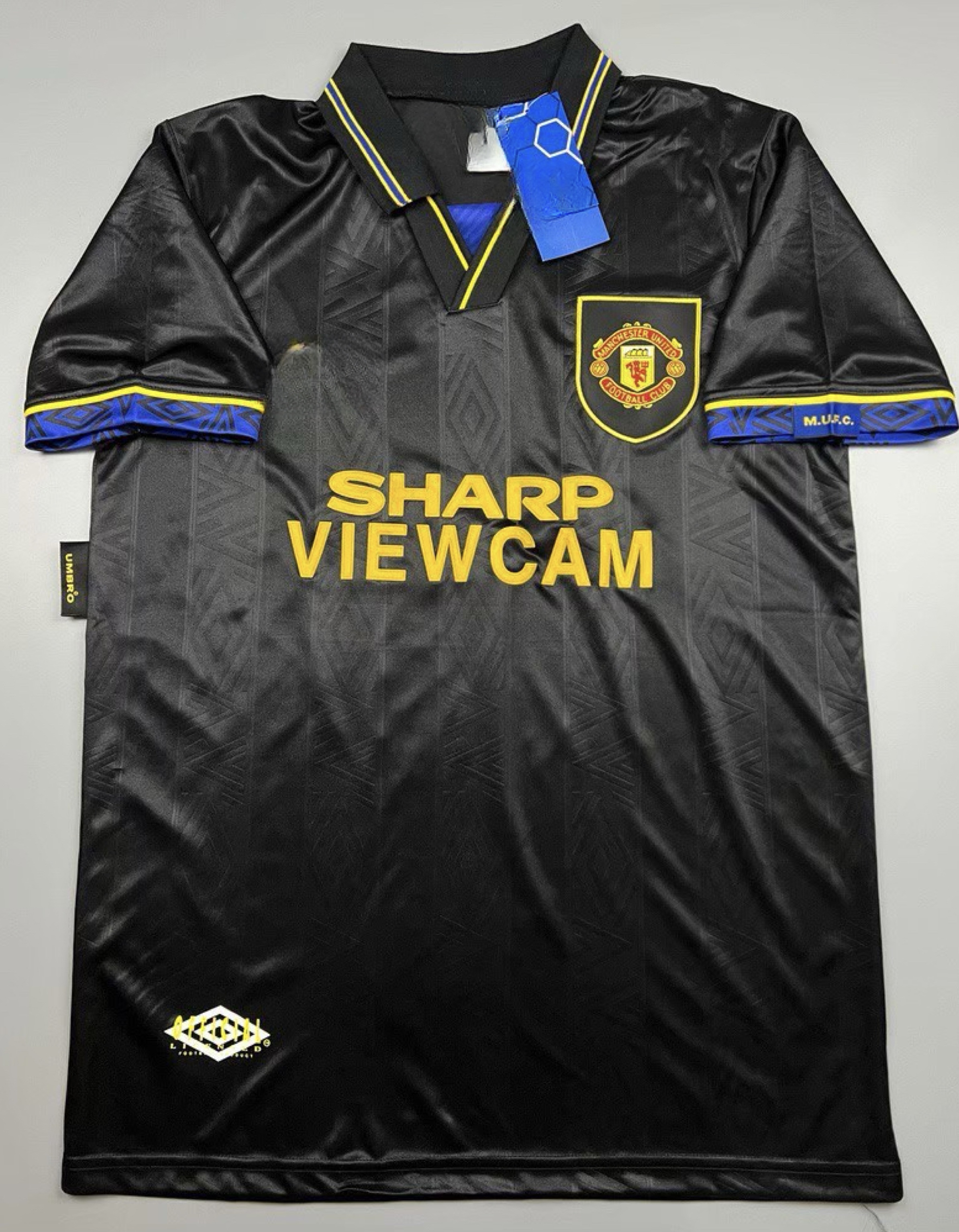 RETRO เสื้อฟุตบอลย้อนยุค แมนยู Away เยือน กังฟูคิก สีดำ 1993/95