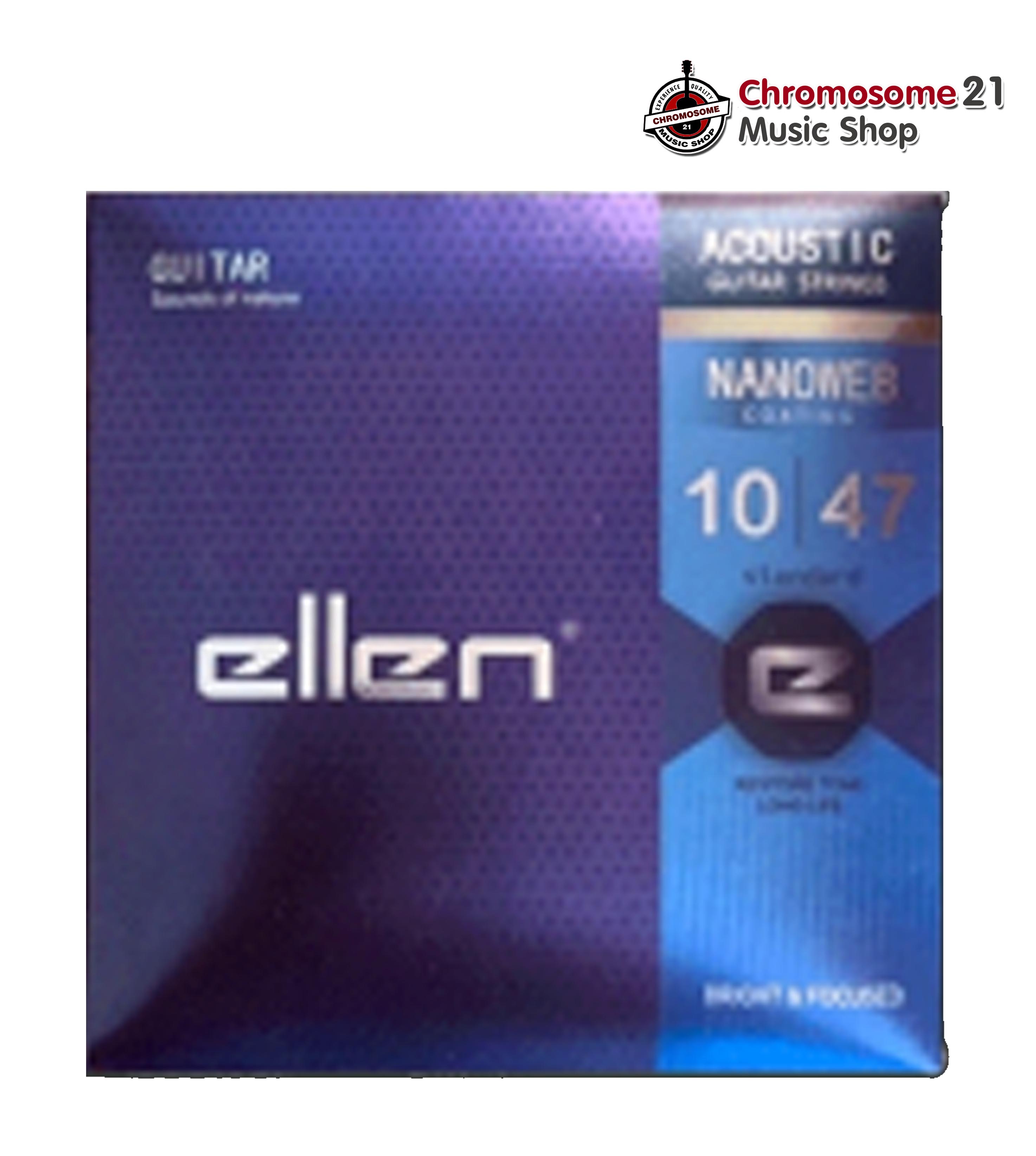 สายกีตาร์โปร่ง Ellen (สายเคลือบกันสนิม) เบอร์ 10/47
