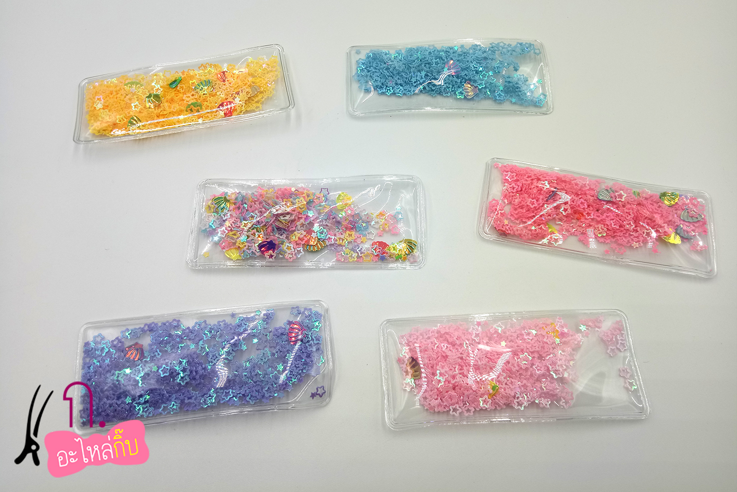 AA057 สี่เหลียมดาวและหอย เซต 6 ชิ้น ขนาด 8.5 x3.5 ซม. (แพค 6 ชิ้น )