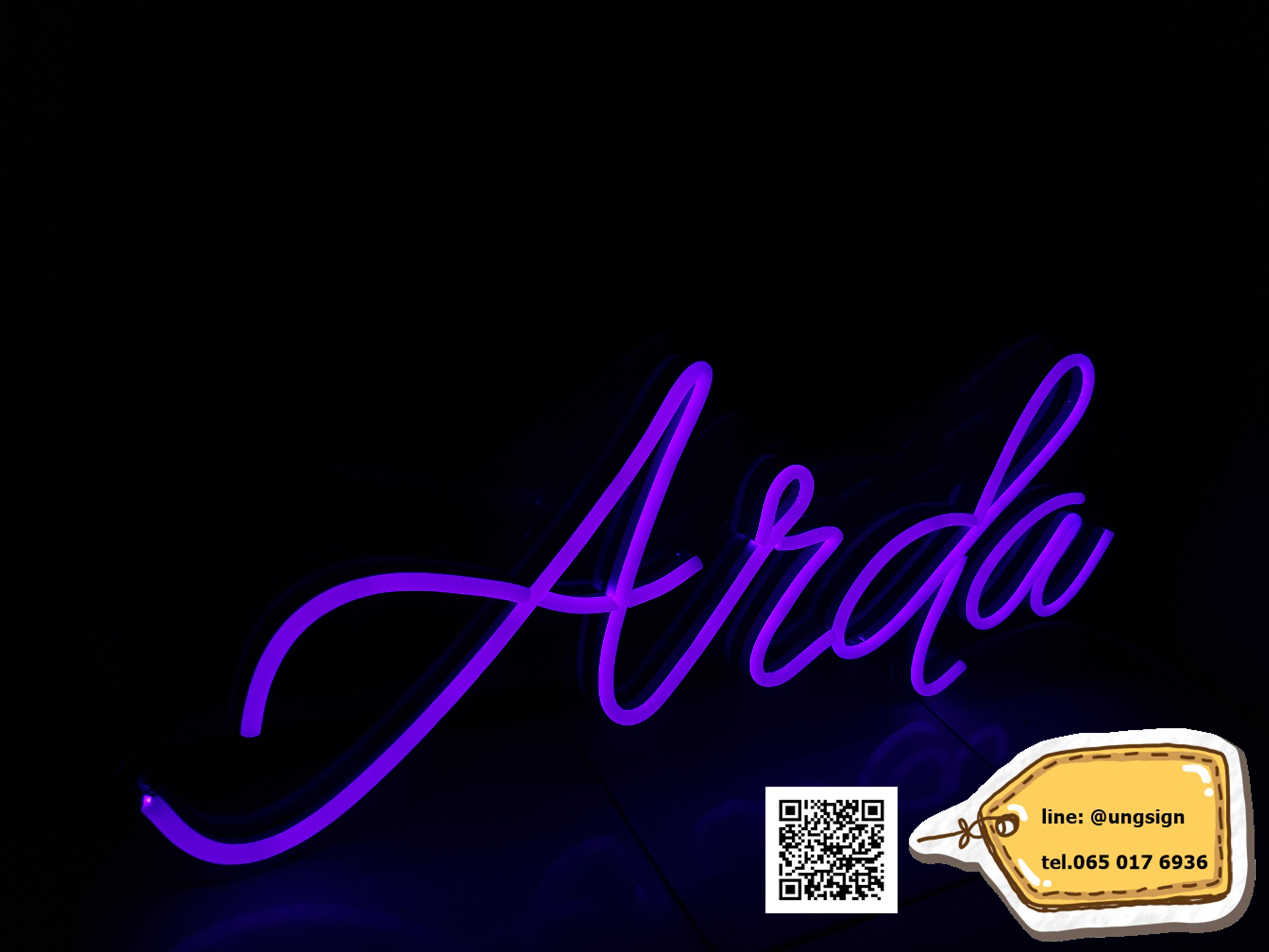 ป้ายนีออนเฟรค arda ใช้สำหรับเป็นของขวัญวันเกิด
