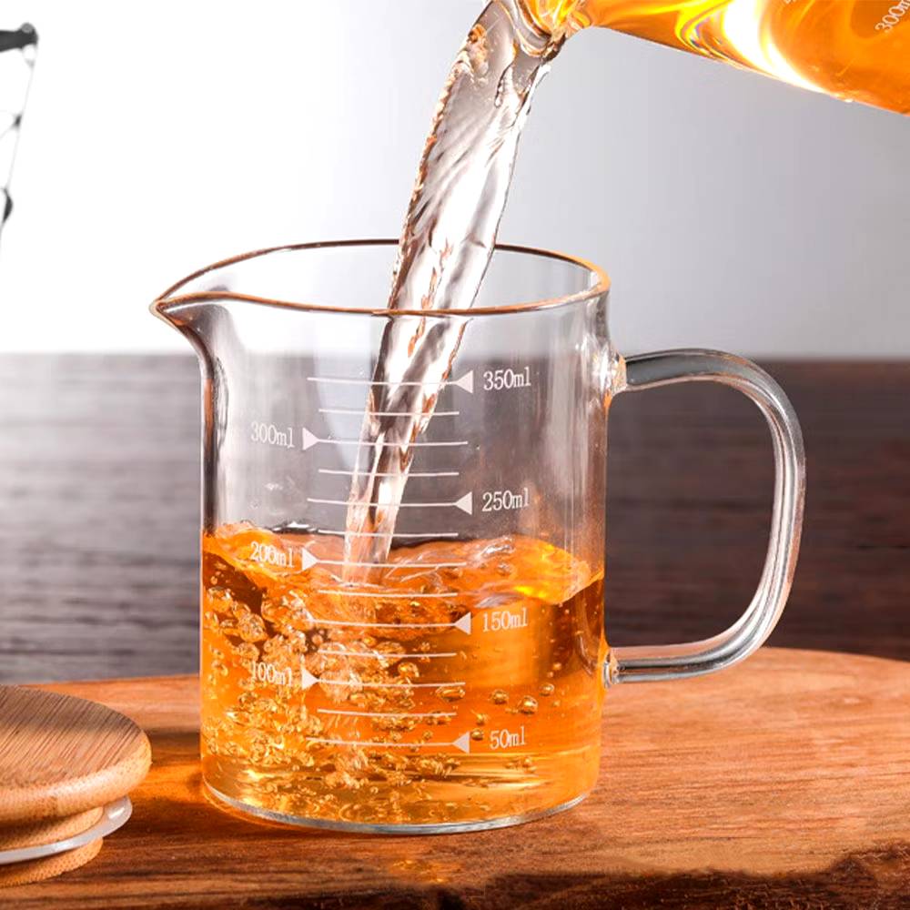 แก้วตวงทนความร้อน มีหูจับ เข้าไมโครเวฟได้ ขนาด 250ml / 350ml / 500ml / 1000ml