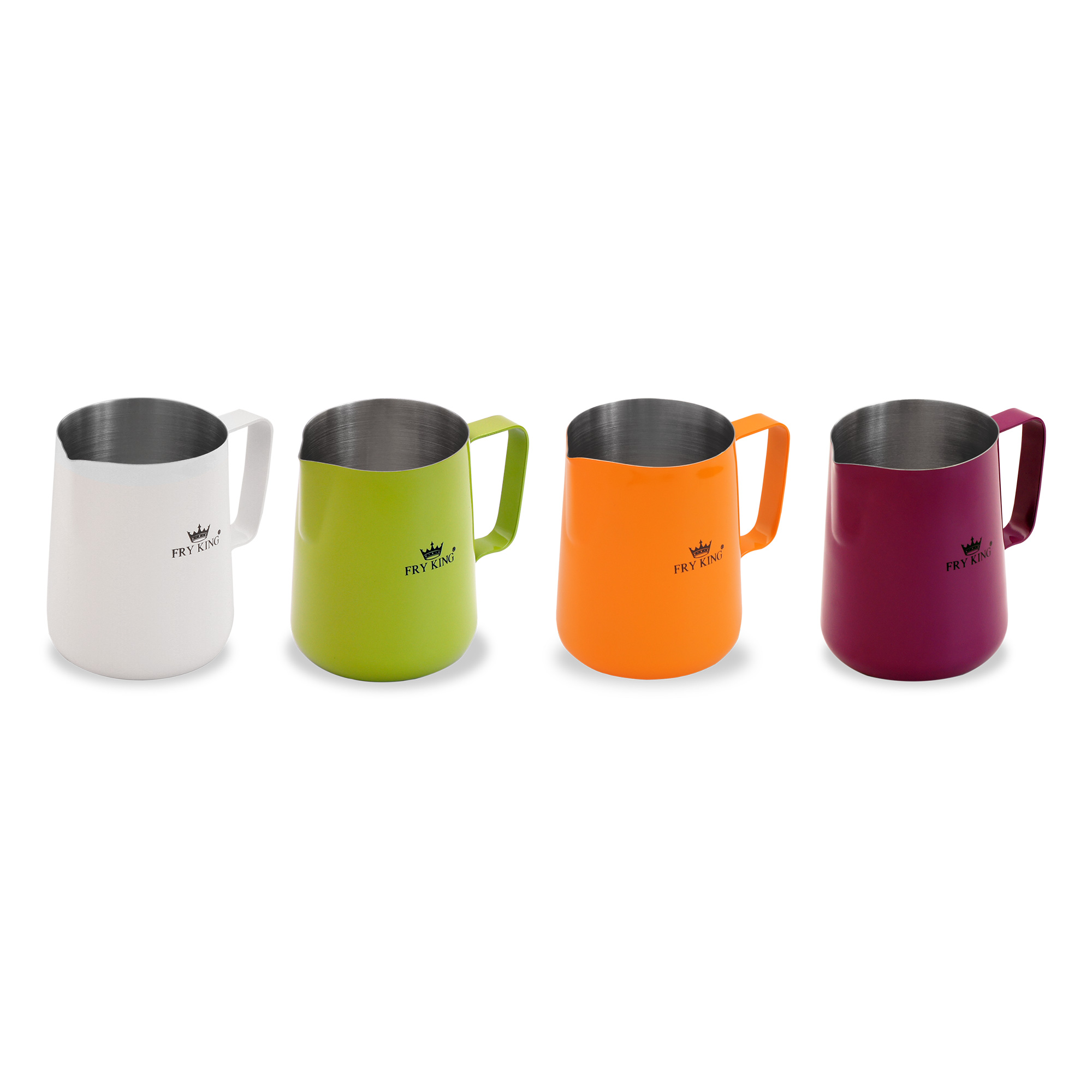 เหยือกตีฟองนม สแตนเลส ขนาด 600ml Stainless Pitcher 600cc ยี่ห้อ Fry King รุ่น FR-L006 แก้วตีฟองนม พิชเชอร์ ถ้วยสแตนเลสเติมนม