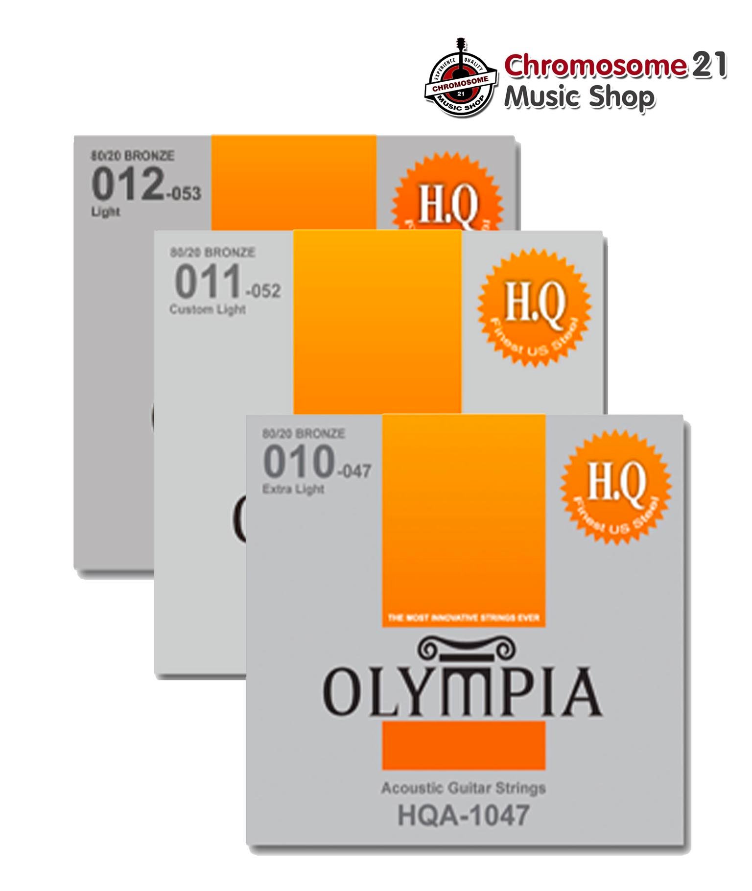 สายกีตาร์โปร่ง OLYMPIA HQA 80/20 Bronze ชุดเบอร์ 010.011.012