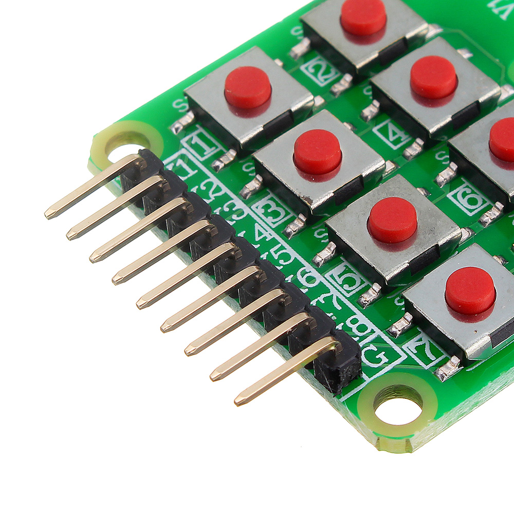 โมดูลสวิตช์กดติดปล่อยดับ 8 ช่อง Micro Switch 2x4 Matrix Keyboard 8-bit Buttons
