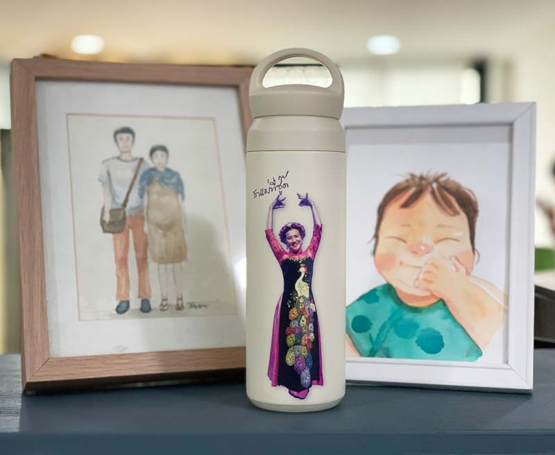 กระบอกน้ำเก็บความเย็นพร้อมออกแบบการ์ตูนที่ชอบ ไม่มีขั้นต่ำ