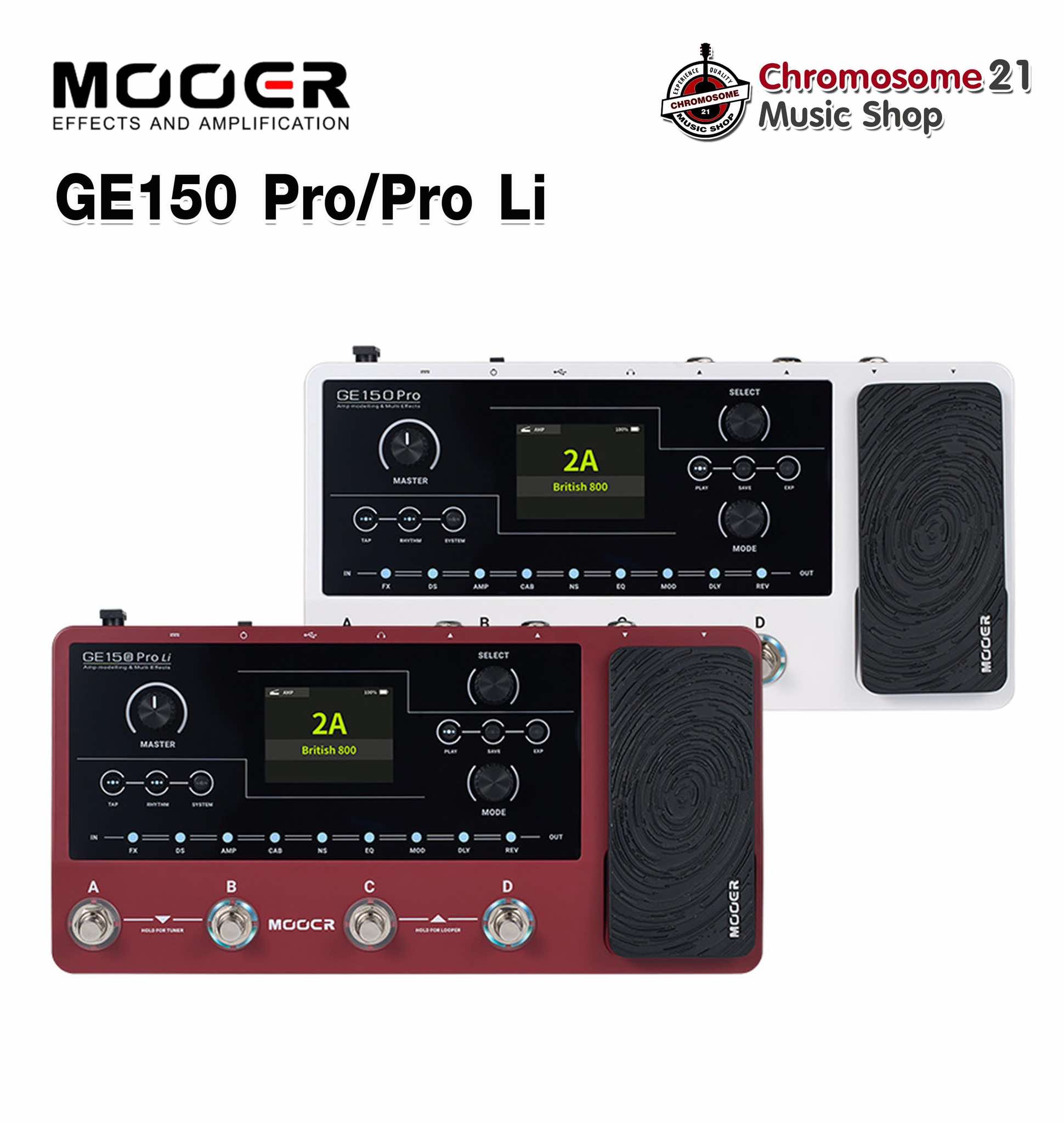 เอฟเฟคกีตาร์ Mooer GE150 Pro/Pro Li Intelligent Multi Effects