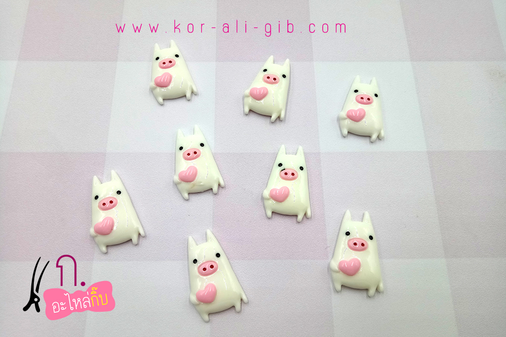 RD211 เรซิ่นน้องหมูอู๊ด (แพค 10 ชิ้น)