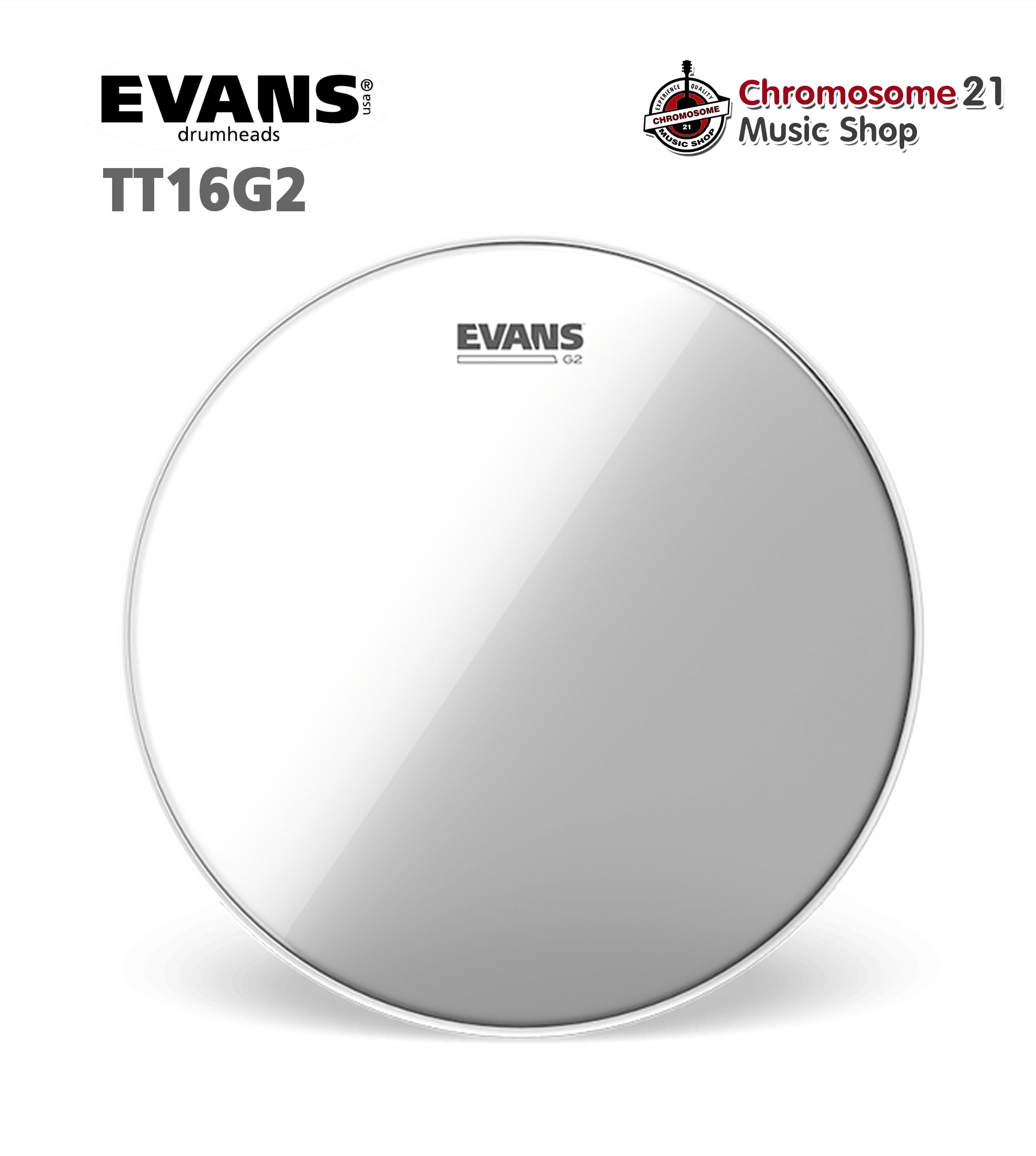 หนังกลองทอม Evans TT16G2 ขนาด 16 นิ้ว หนังใส 2 ชั้น