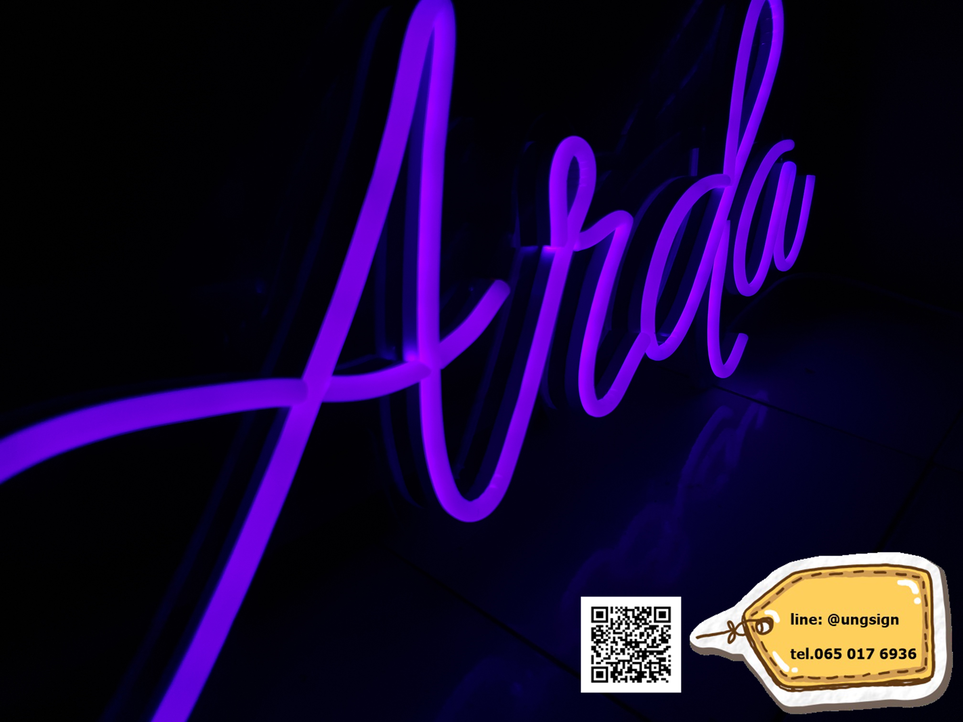 ป้ายนีออนเฟรค arda ใช้สำหรับเป็นของขวัญวันเกิด