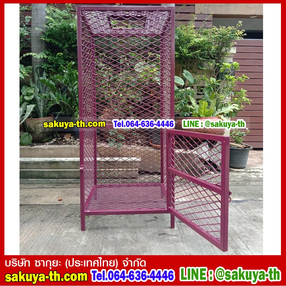 ตะแกรงทิ้งขยะขนาดใหญ่แบบมีประตู