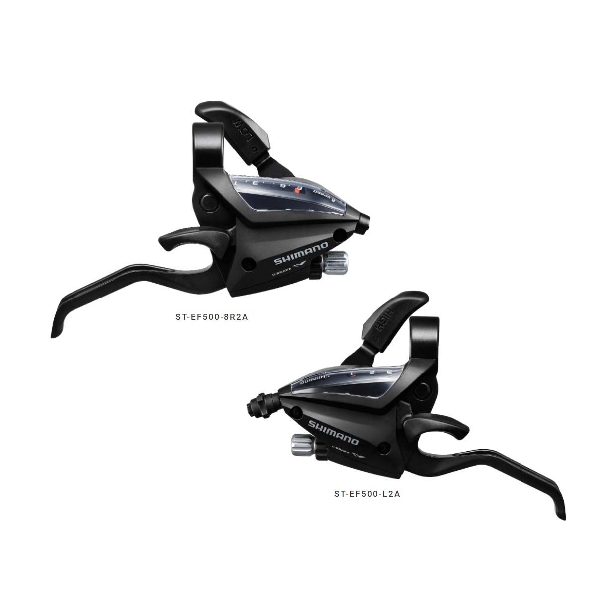 มือเกียร์จักรยานแบบมือรวม มือเกียร์/มือเบรคอยู่ในตัวเดียวกัน Shimano EF500 3x7 และ 3x8 สปีด