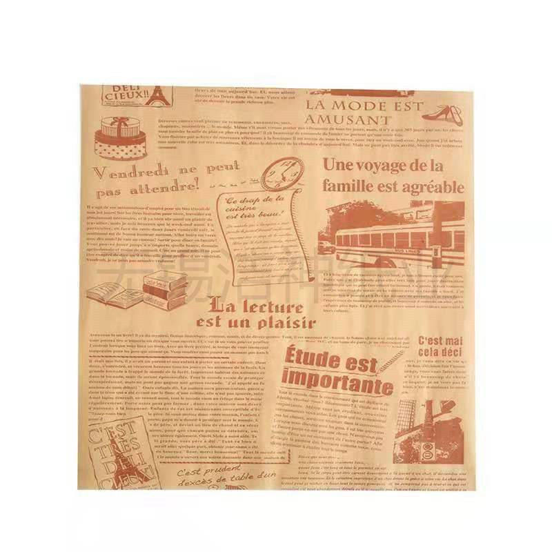 กระดาษไขลายหนังสือพิมพ์ ห่อขนม (แพ็คละ 100 แผ่น) ขนาด 16x16 ซม กระดาษห่อขนมลายหนังสือพิมพ์ ใช้รองขนม,อาหาร รองอบ ห่อขนม,แซนวิช