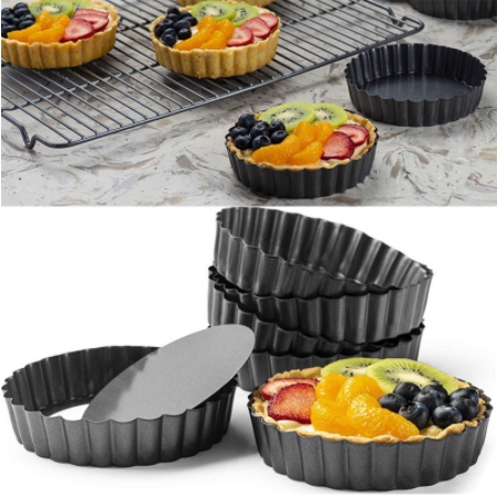 พิมพ์พายเทฟล่อน ถอดก้นได้ อย่างดี (ถาดพายเทฟล่อนถอดก้น) พิมพ์พายถอดก้นขอบหยัก พิมพ์ทาร์ต non-stick