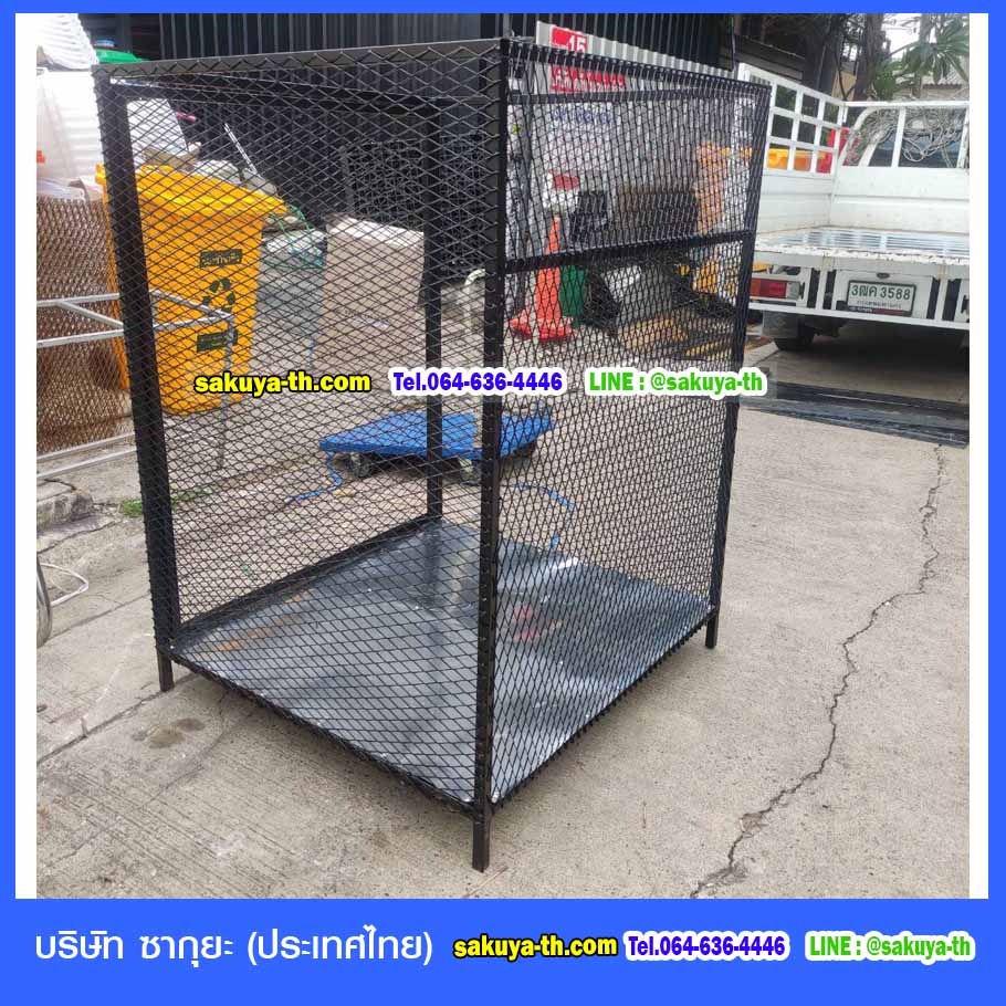 ตะแกรงทิ้งขยะขนาดใหญ่แบบมีประตู