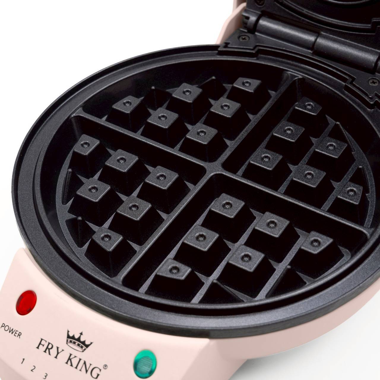 FRY KING เครื่องทำวาฟเฟิล 3 หลุม และแบบกลมใหญ่ หลุมลึก เปลี่ยนถาดได้ 2 in 1 รุ่น FR-WS03