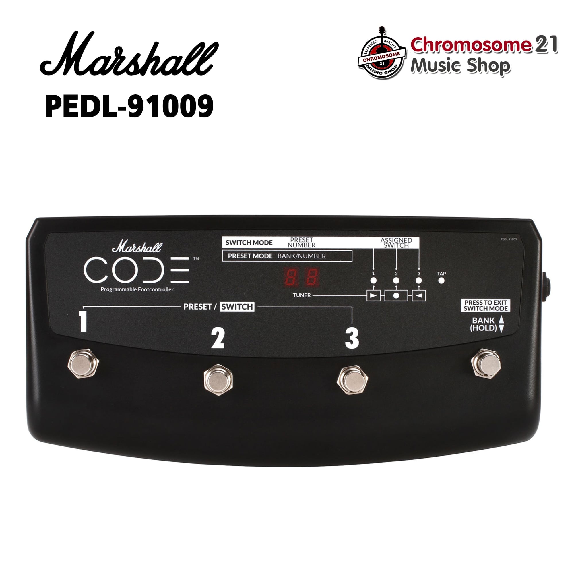 ฟุตสวิช แบบ 4 ปุ่ม Marshall CODE Footswitch PEDL-91009