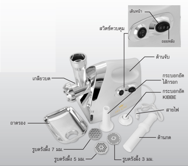 FRY KING เครื่องบดไฟฟ้าเอนกประสงค์ รุ่น FR-GD1 (เครื่องบดหมู บดเนื้อ)