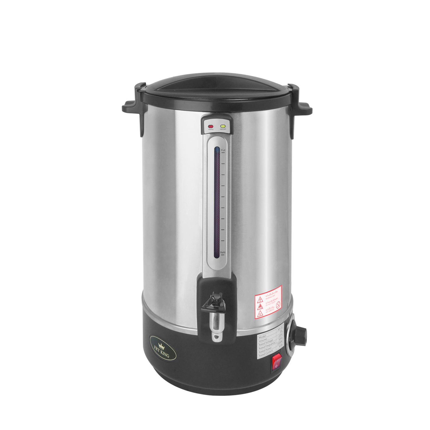 Fry King ถังต้มน้ำไฟฟ้า (สแตนเลส 2 ชั้น) รุ่น AH15-20L ถังต้มน้ำร้อนสแตนเลส ความจุ 13ลิตร