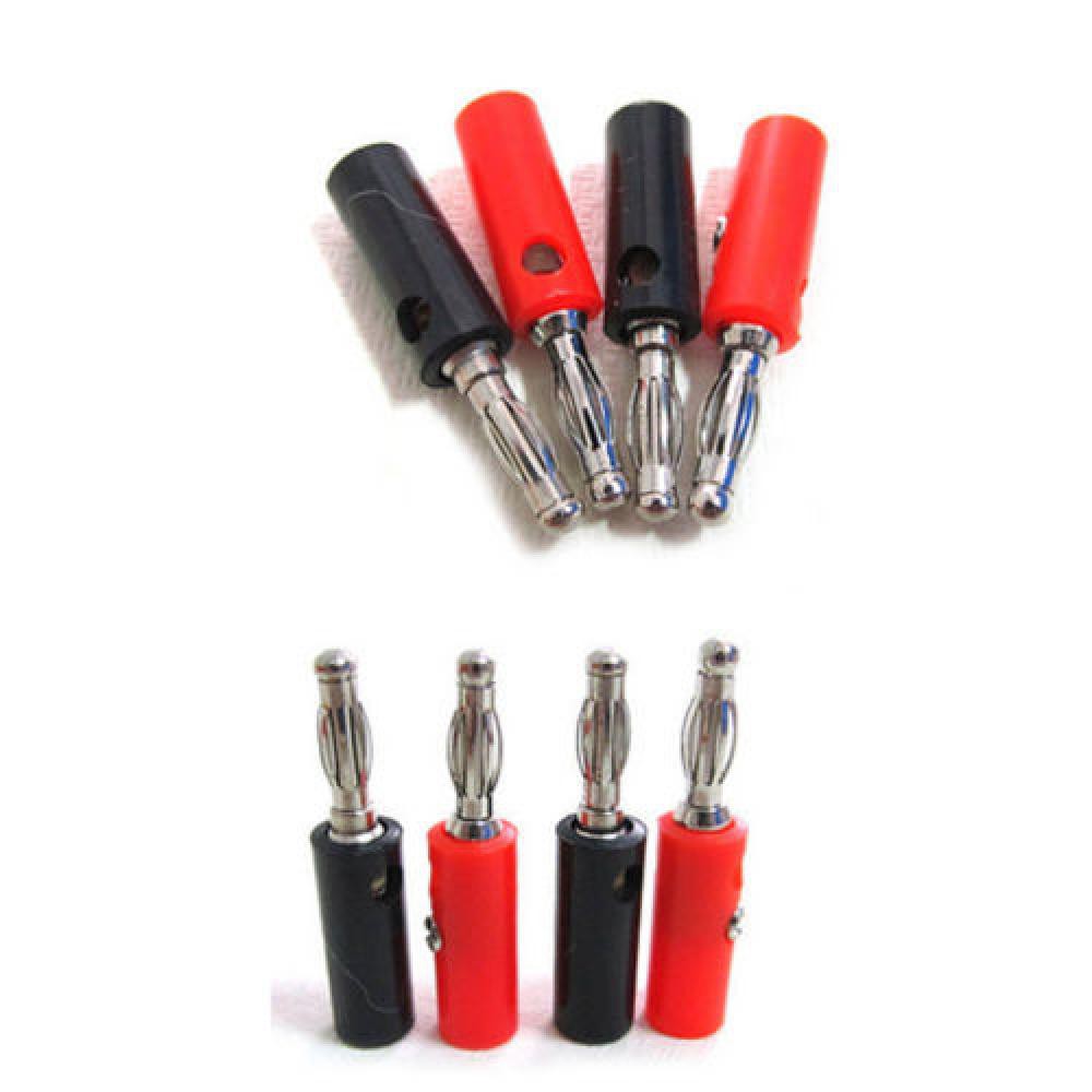 Banana plug 4MM jack terminal แจ็คปลั๊กกล้วย สีแดงดำตัวผู้ จำนวน 1 คู่