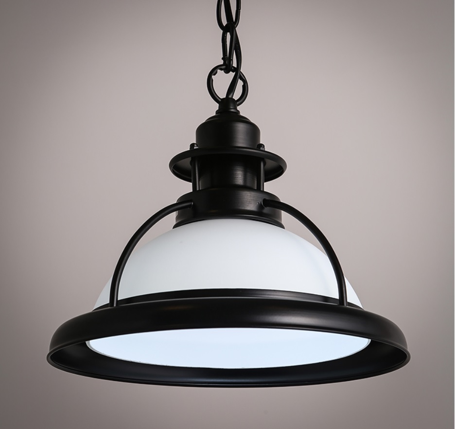 โคมไฟห้อยเพดาน American industrial retro เหล็กครอบแก้ว