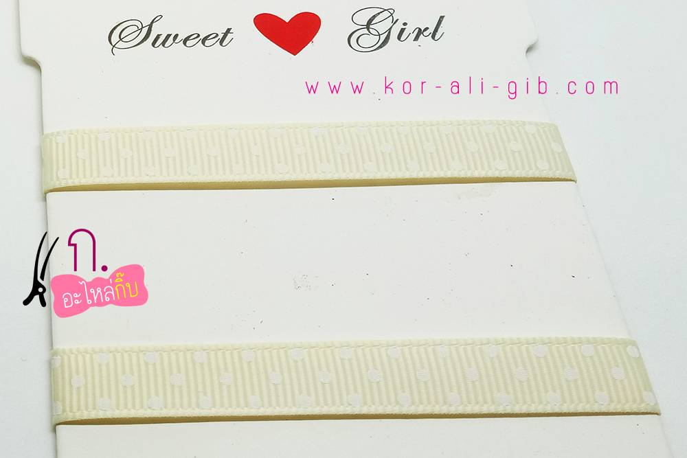 PD105 ริบบิ้นลายจุด ขนาด 10mm (ขาย 10 หลา)
