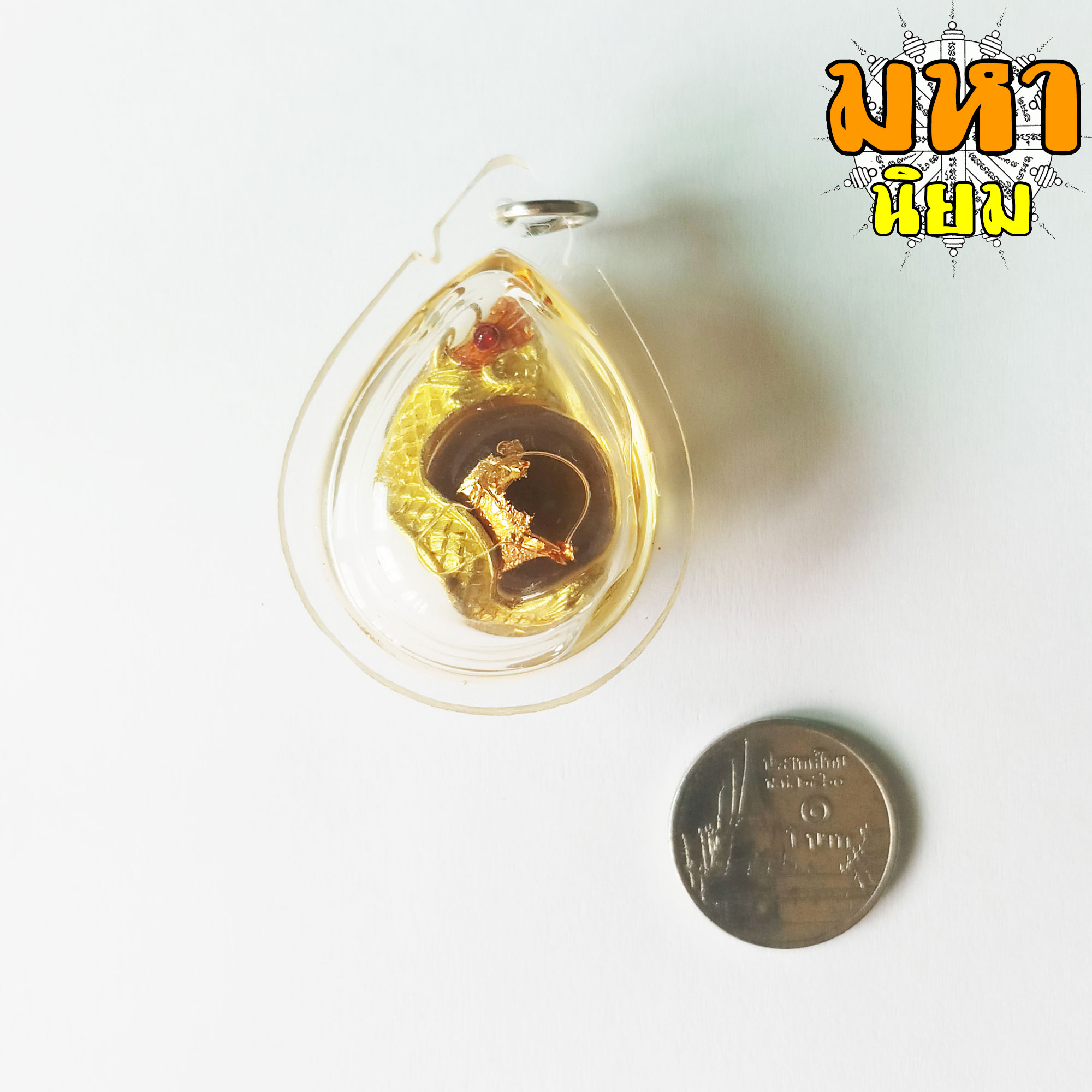 พญานาค คาบลูกแก้ว แช่น้ำมันจันทร์ วัดป่าคำชะโนด จ.อุดรธานี เลี่ยมกรอบพร้อมอย่างดี