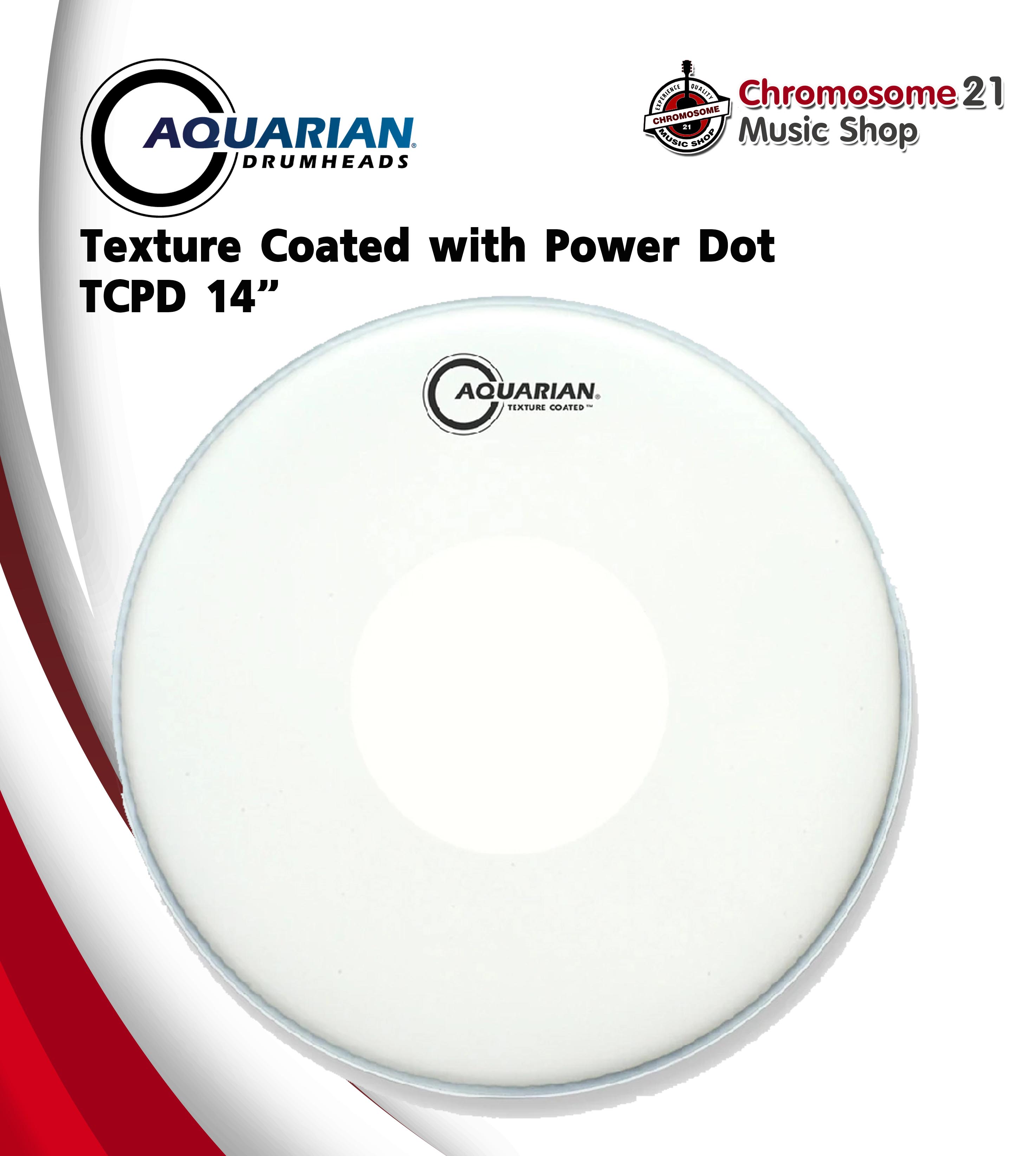 หนังกลองสแนร์ Aquarian รุ่นTexture Coated with Power Dot-TCPD14 ขนาด14นิ้ว