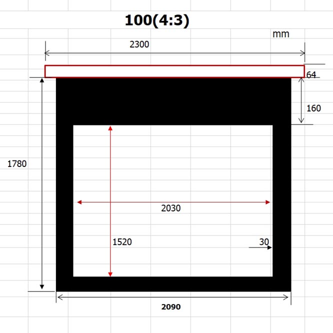 จอโปรเจคเตอร์ไฟฟ้า Gygar Motorized Screen 100 นิ้ว 4:3 พร้อมรีโมท