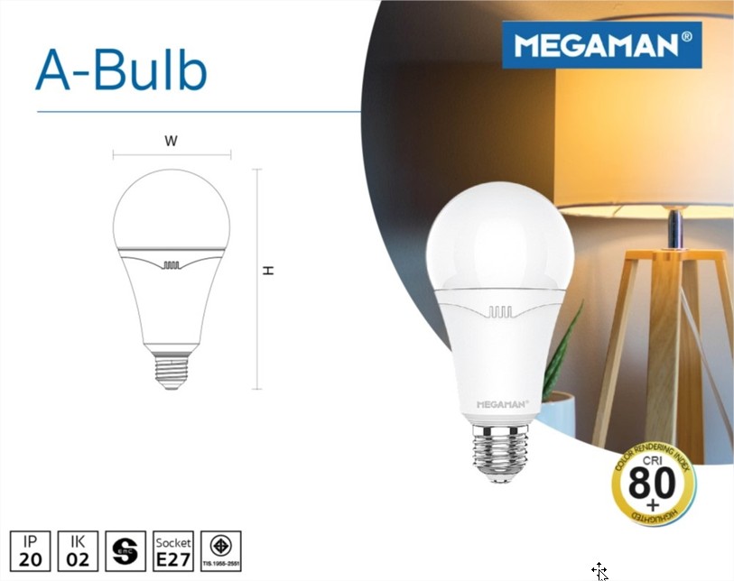 หลอดไฟ LED MEGAMAN A-BULB A80 E27
