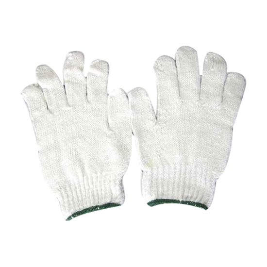 ถุงมือผ้า 5 ขีดขอบเขียว