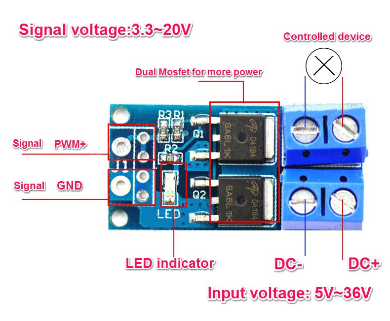 MOS FET Trigger Switch Drive Module 15A 400W