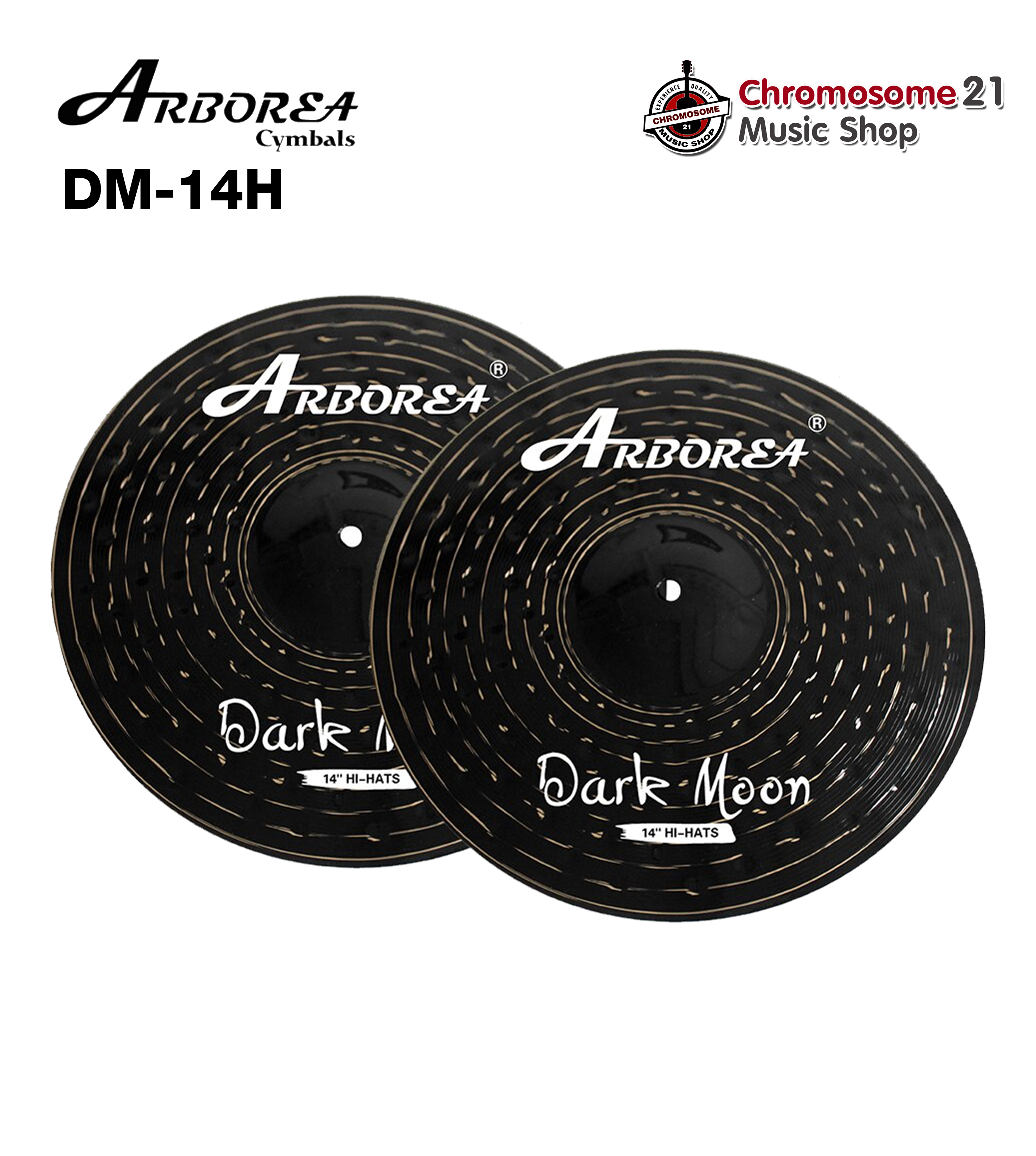 ฉาบ Arborea Dark Moon Hihat.DM-14H แบบ Hihat 14 นิ้ว.