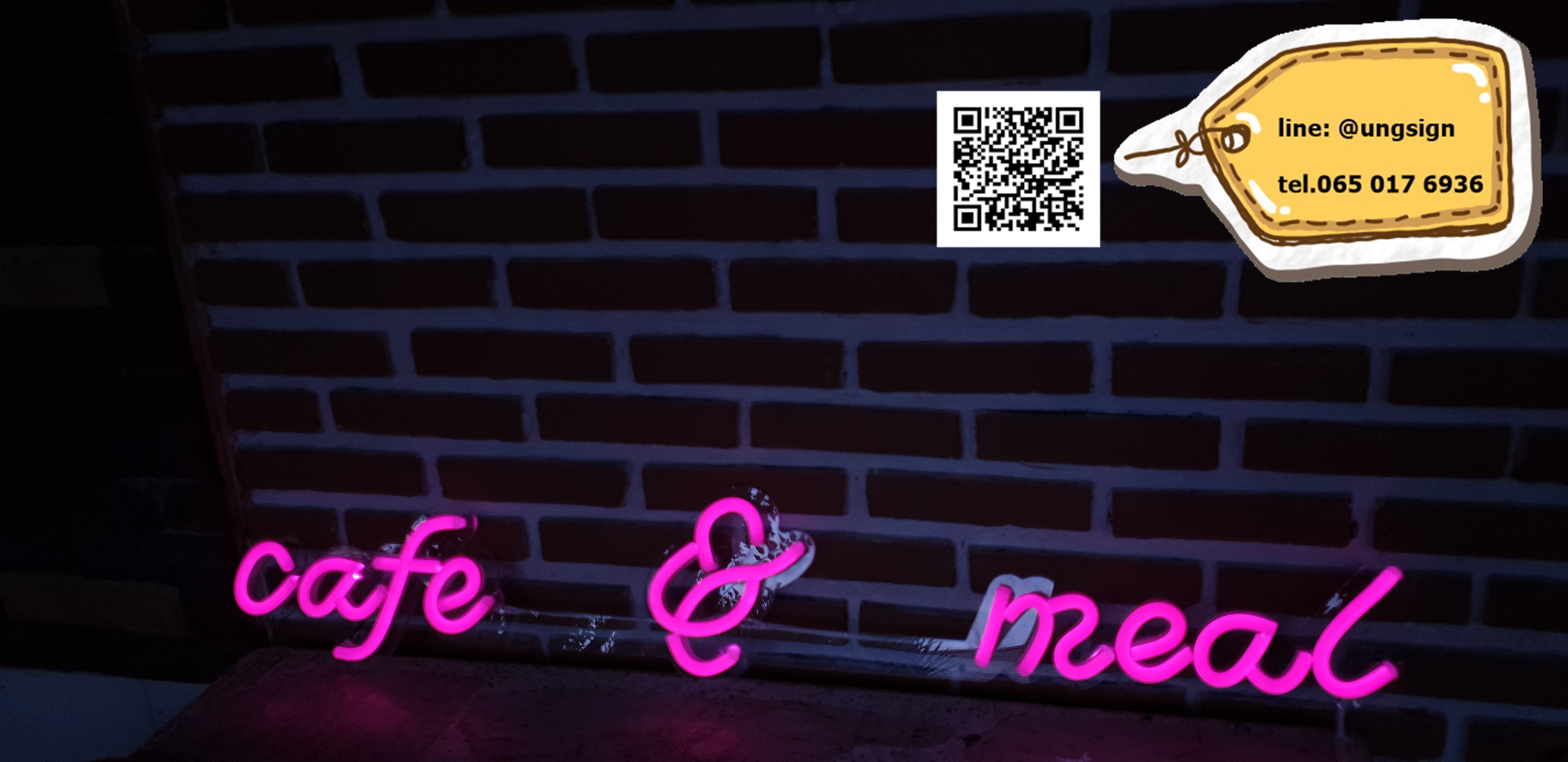 ป้ายนีออนเฟรค cafe & meal