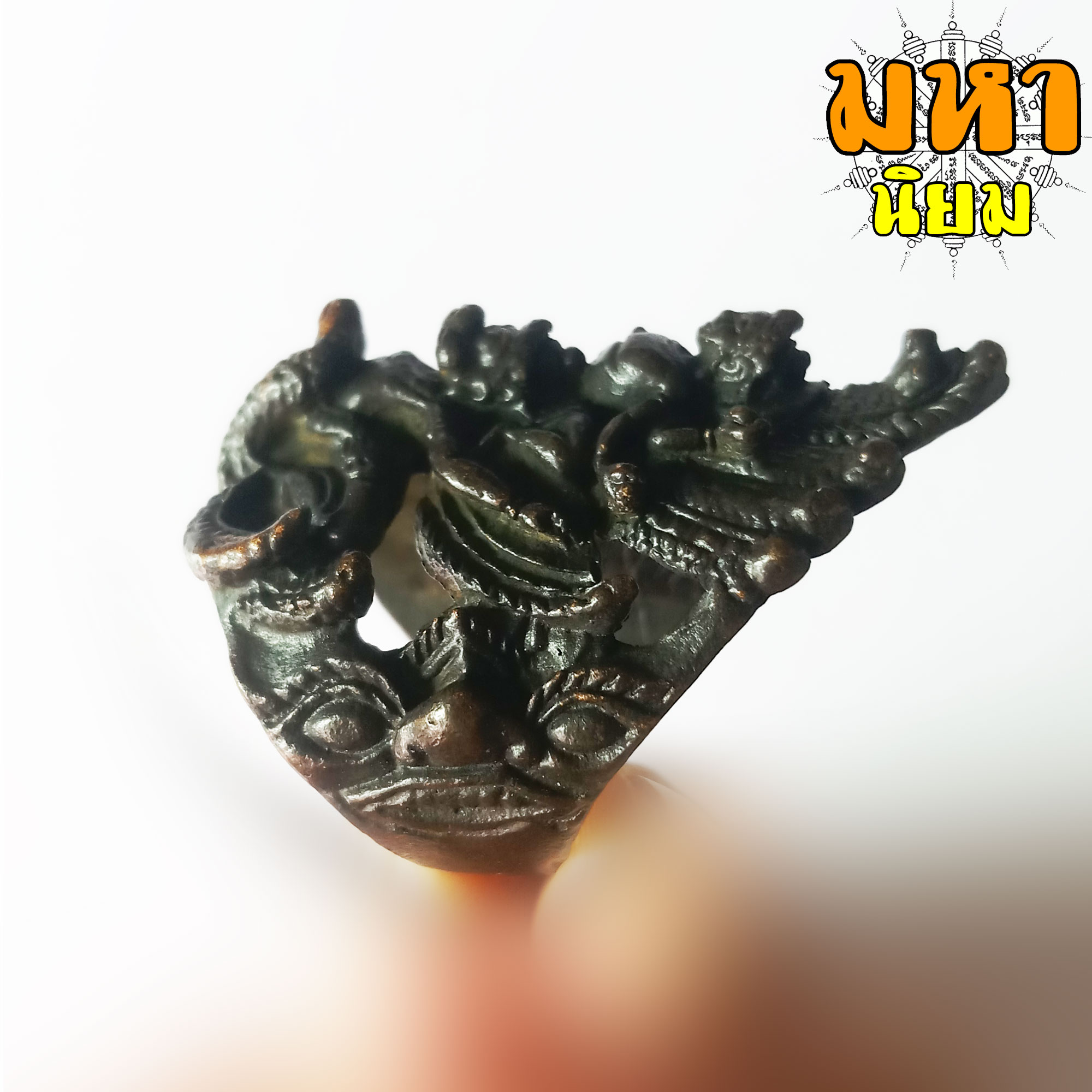 แหวนพระนารายณ์ ทรงครุฑ เนื้อทองเหลืองรมดำ