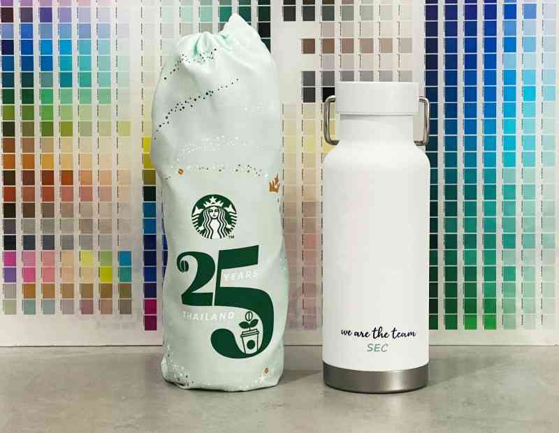 พิมพ์กระบอกน้ำ starbuck, สกรีนกระบอก Strabuck, ปรินท์กระบอกน้ำ starbuck