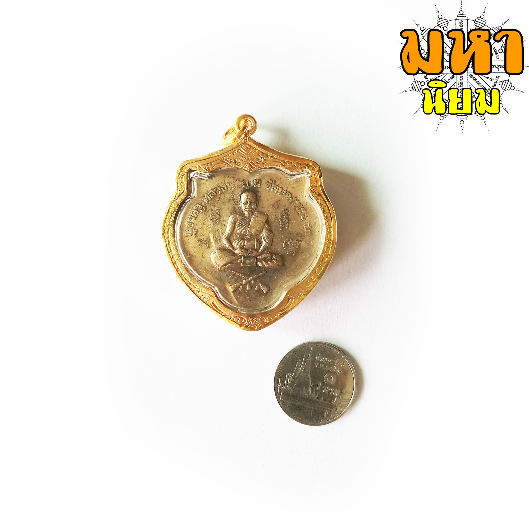 เหรียญหน้าเสือ บูชาครู หลวงพ่อเปิ่น วัดบางพระ กรอบทองไมครอน