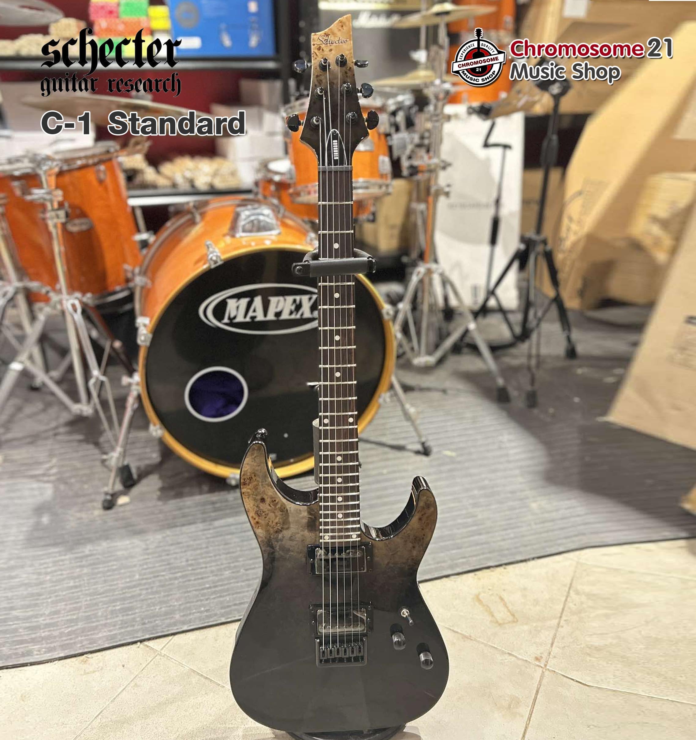 กีตาร์ไฟฟ้า Schecter C-1 Standard (สีBlack Fade Burst Burl)