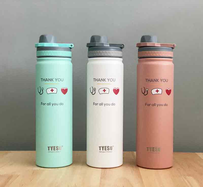 กระบอกน้ำ 500 ml เก็บความเย็นพิมพ์รวมทำแบบ