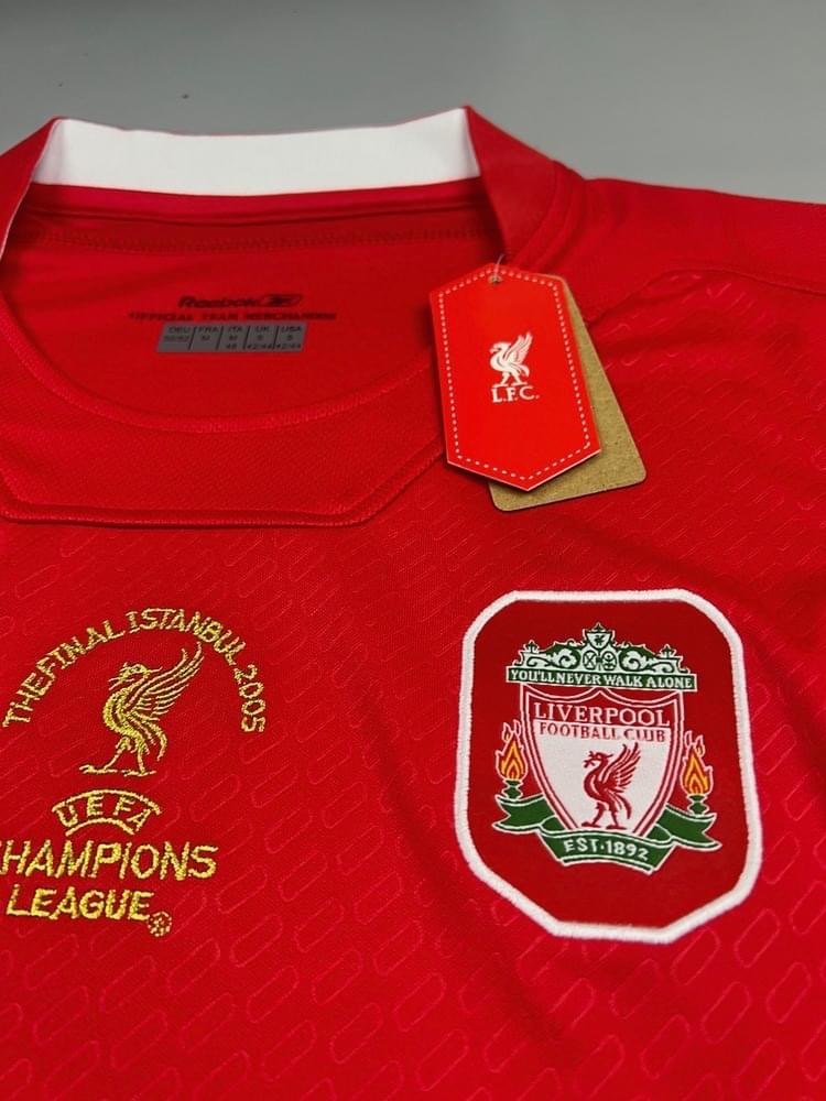 Retro เสื้อบอล ย้อนยุค ลิเว่อพูล เหย้า 2005 Retro Liverpool Home Final Istanbul สกรีน GERRARD # 8