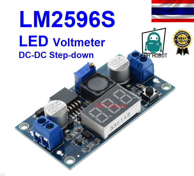 LM2596S Power Module + LED Voltmeter DC-DC Adjustable Step Down