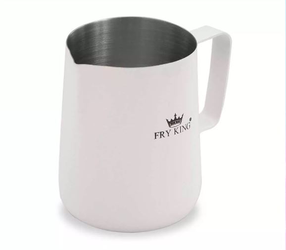 เหยือกตีฟองนม สแตนเลส ขนาด 600ml Stainless Pitcher 600cc ยี่ห้อ Fry King รุ่น FR-L006 แก้วตีฟองนม พิชเชอร์ ถ้วยสแตนเลสเติมนม