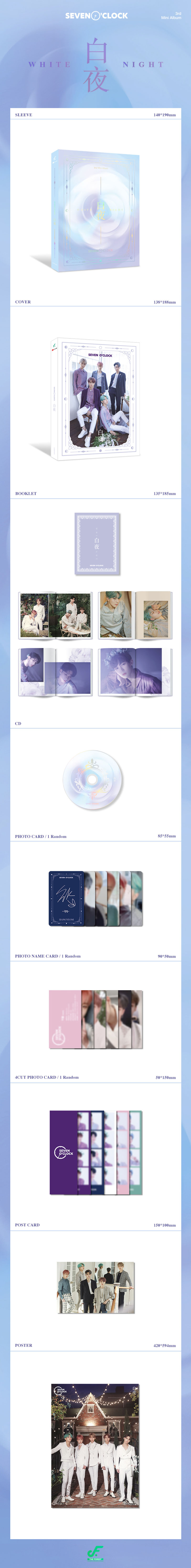 พร้อมส่ง 7O'CLOCK - Mini Album Vol.3 [백야 : White Night]