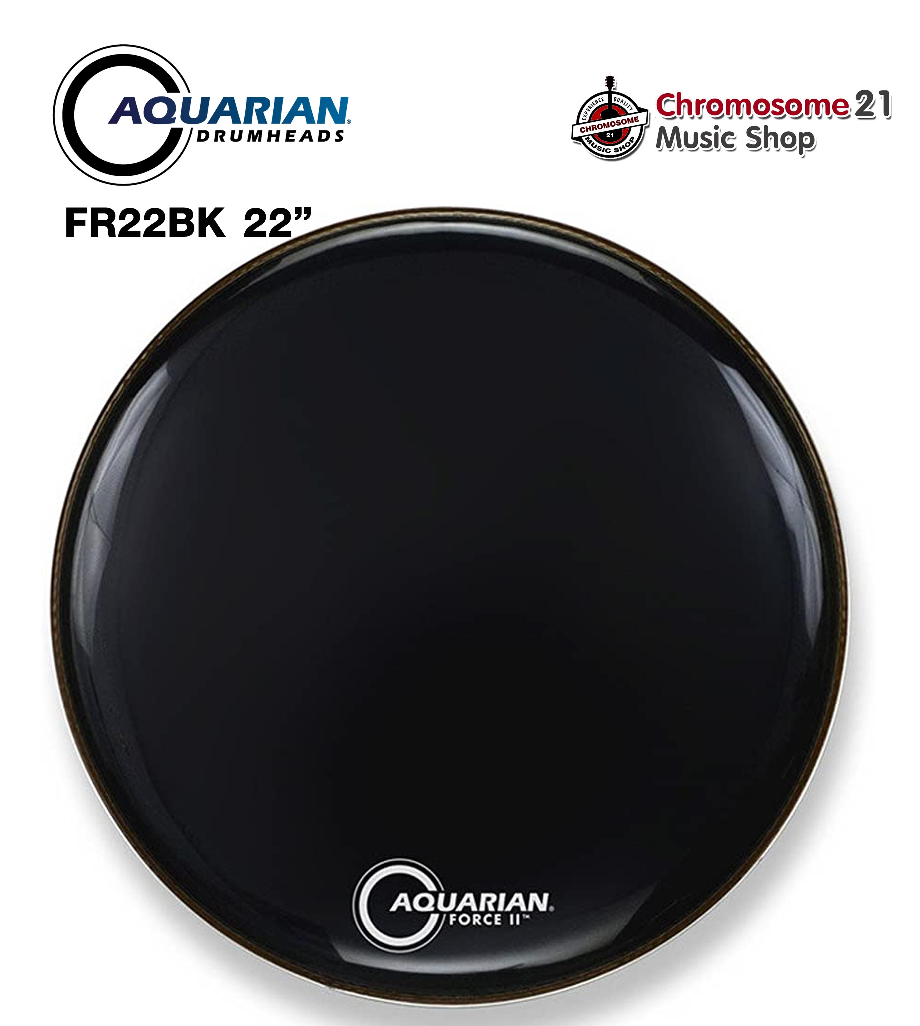 หนังกระเดื่อง Aquarian - FORCE II รุ่น FR22BK ขนาด22นิ้ว หนังดำ