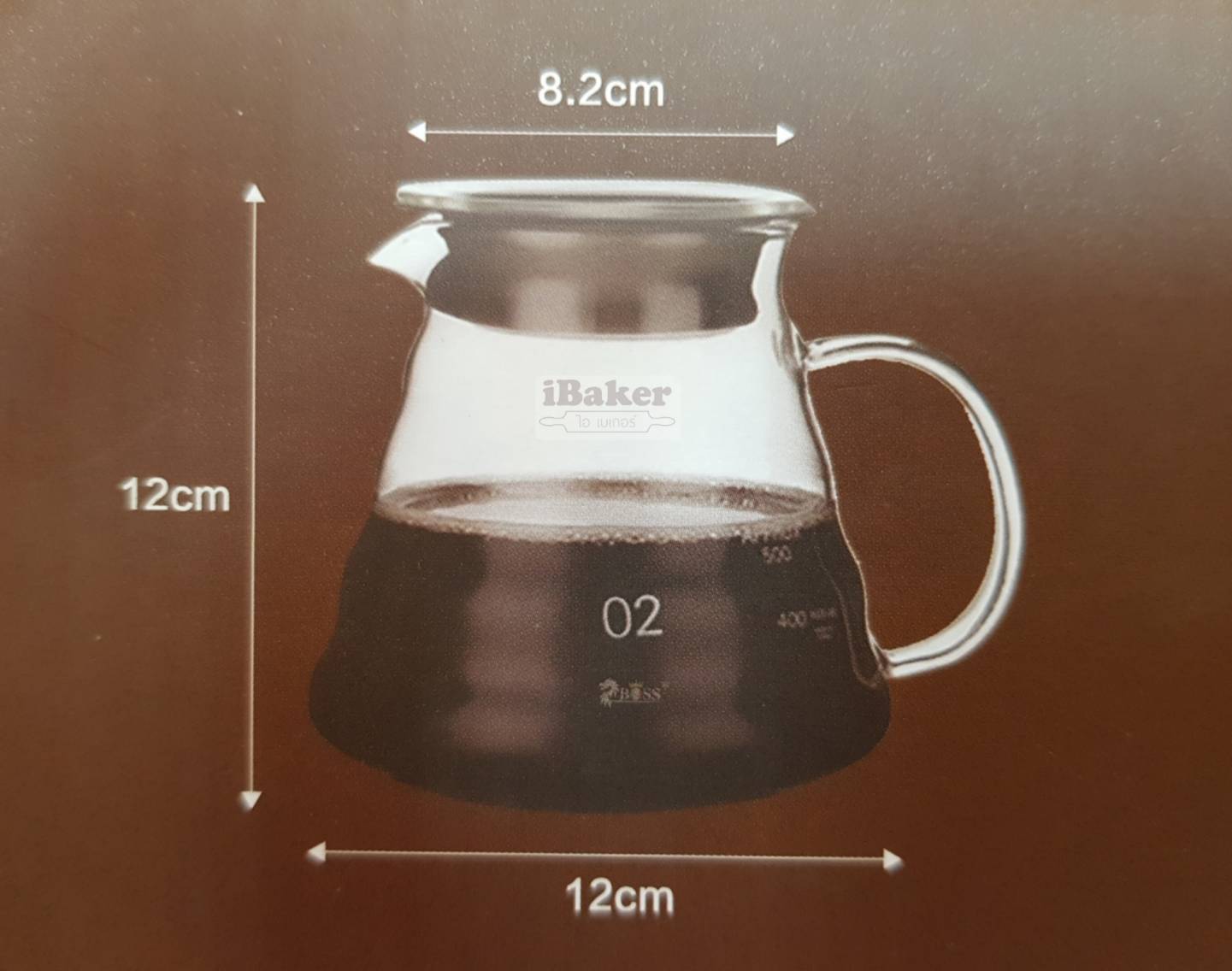 เหยือกดริปกาแฟ ถ้วยแก้ว เหยือกแก้ว รองกาแฟดริป พร้อมฝา ขนาด 700 มล. โถแก้วดริปกาแฟ