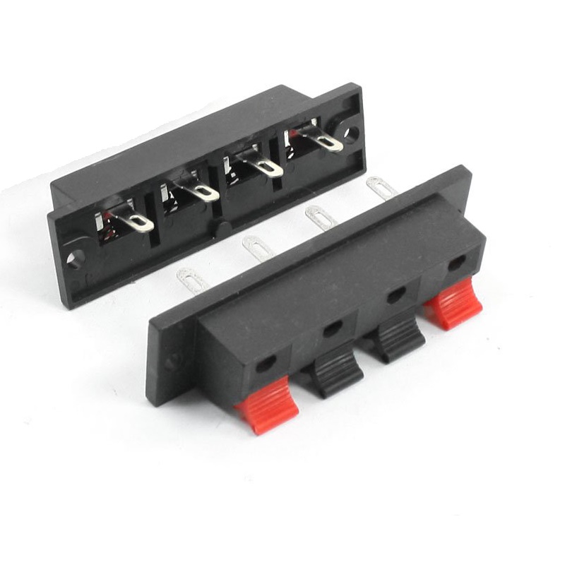Speaker Terminal - 4 Spring ขั้วต่อสายลำโพง ดำ/แดง 4ช่อง