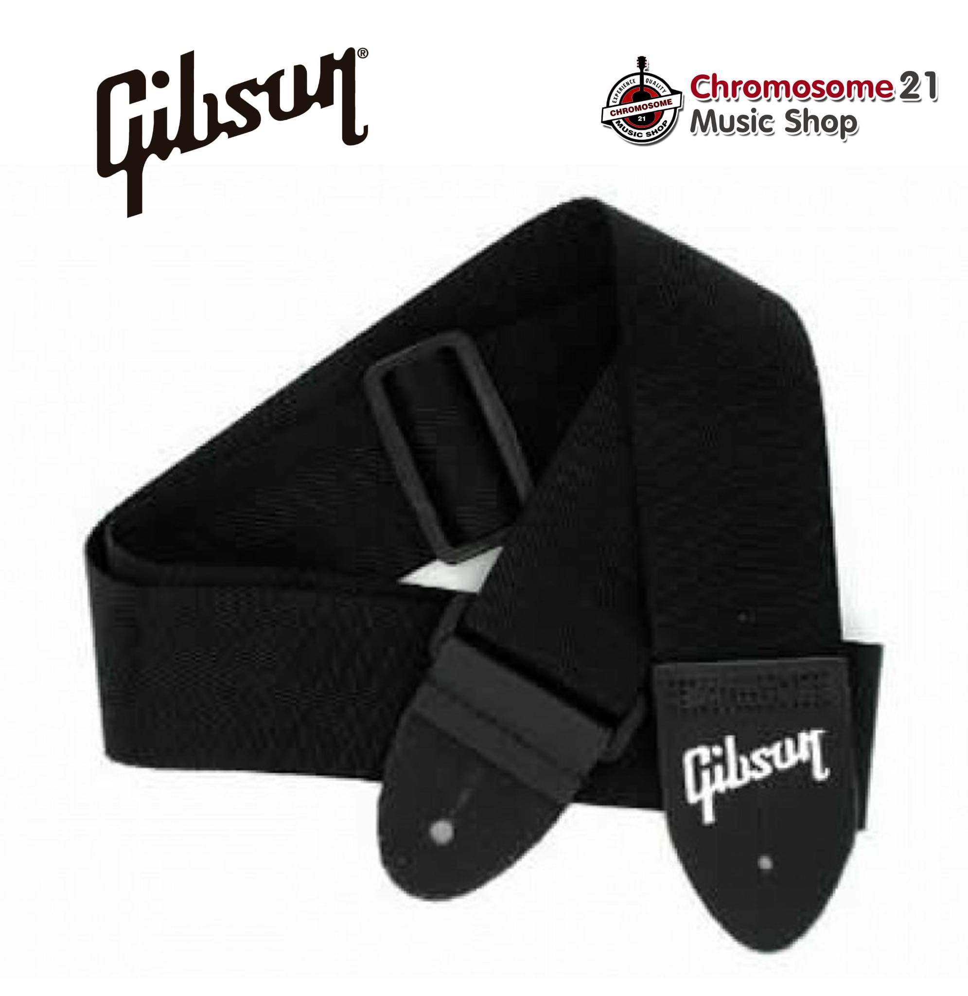 สายสะพายกีตาร์ GIBSON รุ่น Regular Style Jet Black กว้าง 2 นิ้ว (สีดำ) แท้100%